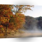 Autumn Mist And Color Along Strahl Lake Indiana A1 XLarge Canvas