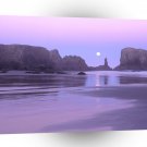 Beach Moonset Coquille Point Islands A1 XLarge Canvas