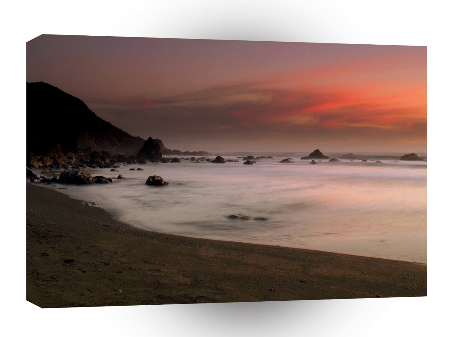 Beach Red Sky A1 XLarge Canvas