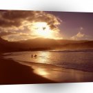 Beach Surfers Dusk Hawaii A1 XLarge Canvas