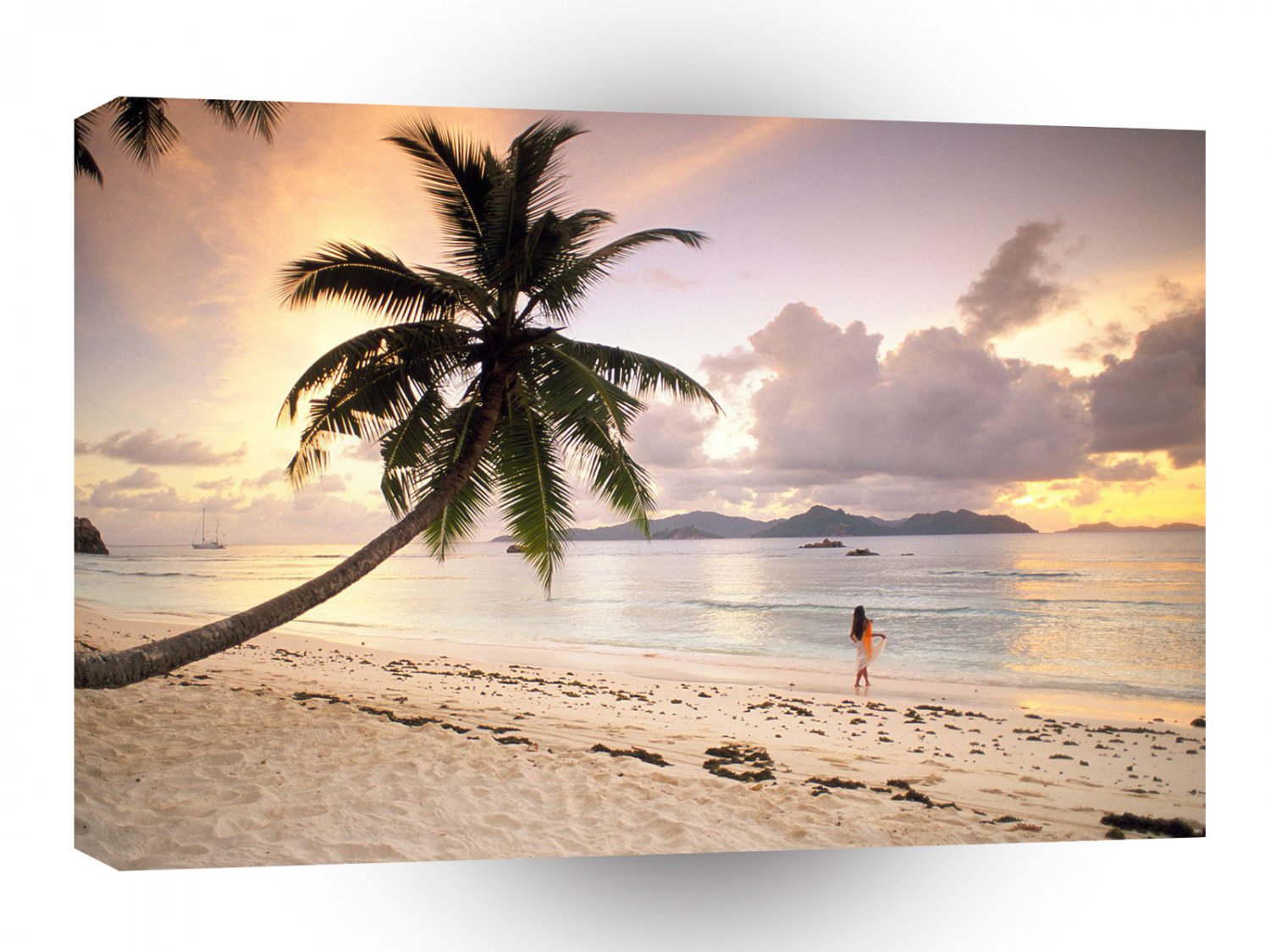 Beach Twilight Paradise La Digue Seychelles A1 XLarge Canvas