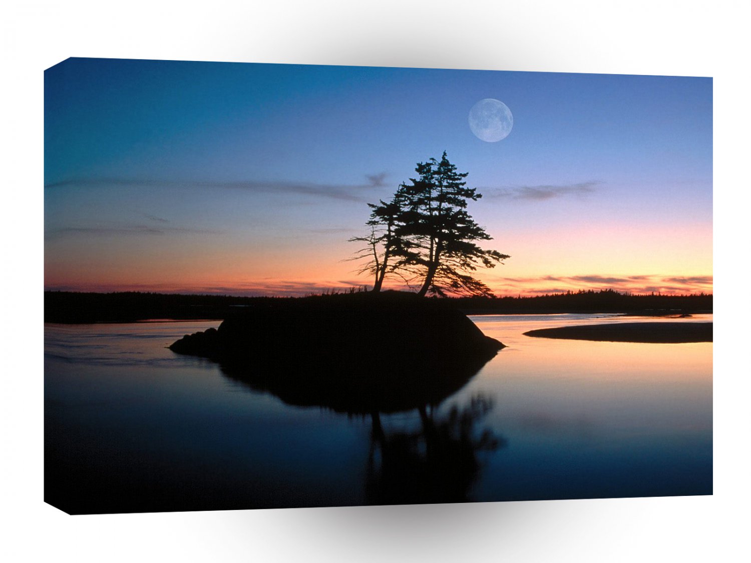 Lake Moonrise Reflections A1 XLarge Canvas
