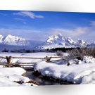 Mountain Grand Tetons In Winter Wyoming A1 XLarge Canvas