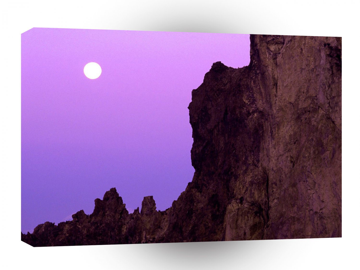 Mountain Moonset Over Smith Rock County Oregon A1 XLarge Canvas