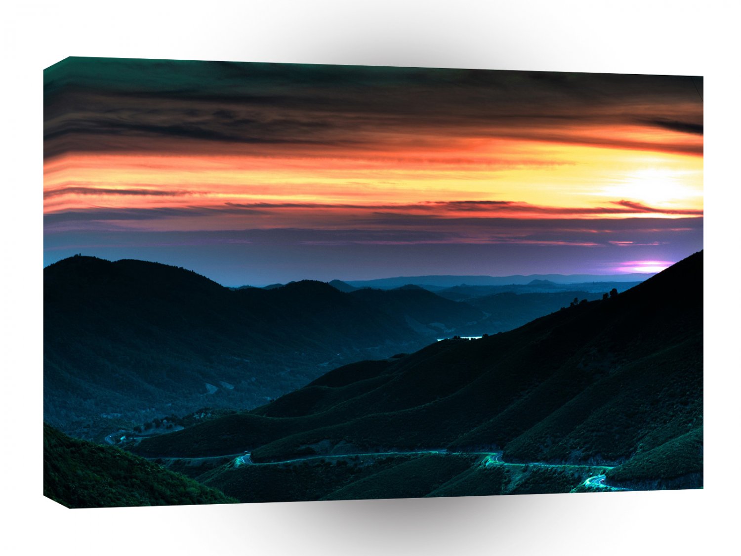 Nature Dusk Coloured Rainbow A1 XLarge Canvas