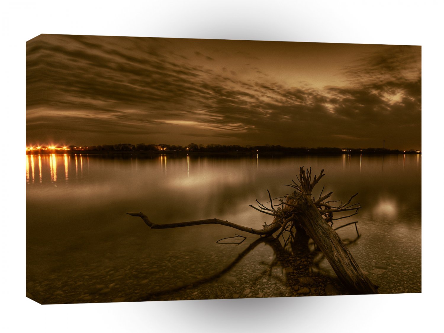 Nature Dusk Dark Mirrored Silk A1 XLarge Canvas