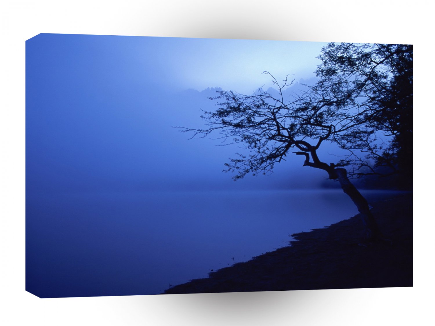 Nature Lakeside Dark Blue Mist A1 XLarge Canvas
