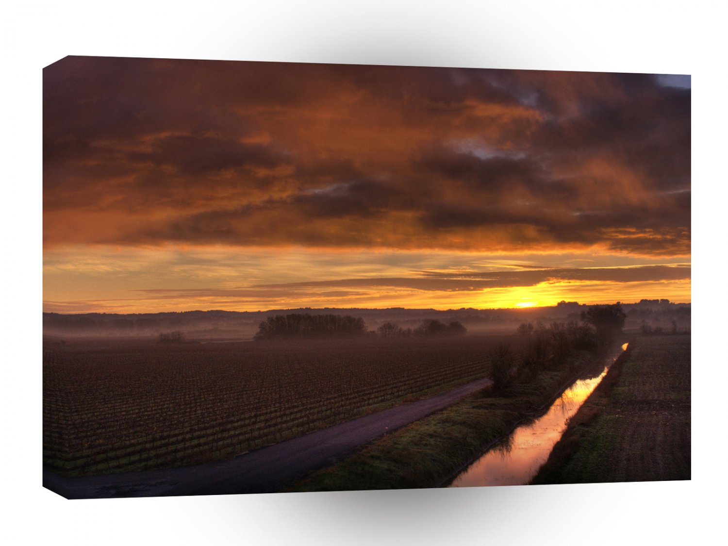 Nature Sunset Dark Night Fields A1 XLarge Canvas