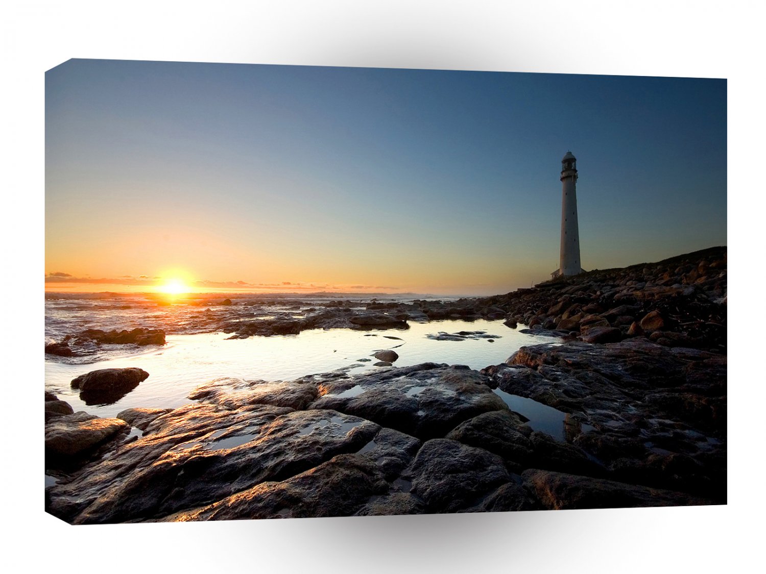 Nature Sunset Light House Rocks A1 XLarge Canvas