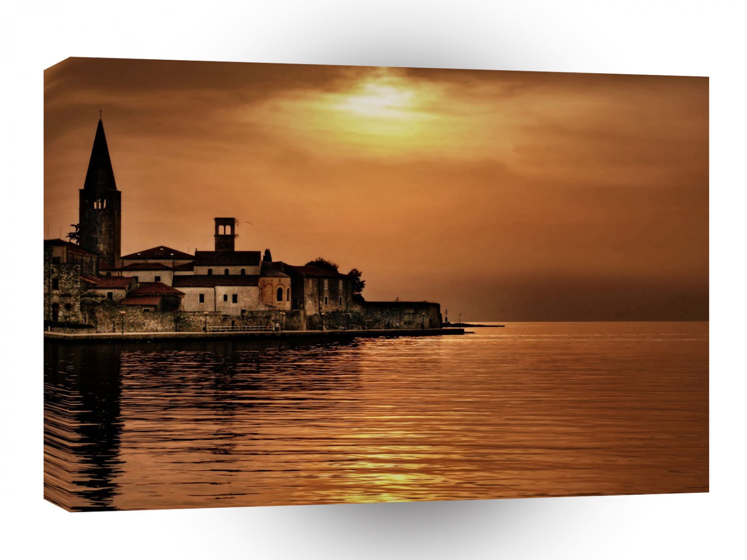 Nature Sunset Orange Town A1 XLarge Canvas