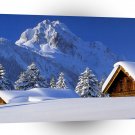 Nature Winter Mountain Cabin A1 XLarge Canvas