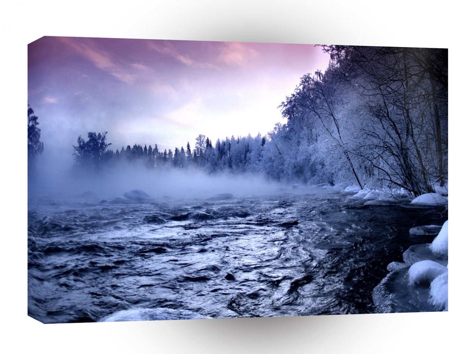 Nature Winter Steaming River A1 XLarge Canvas