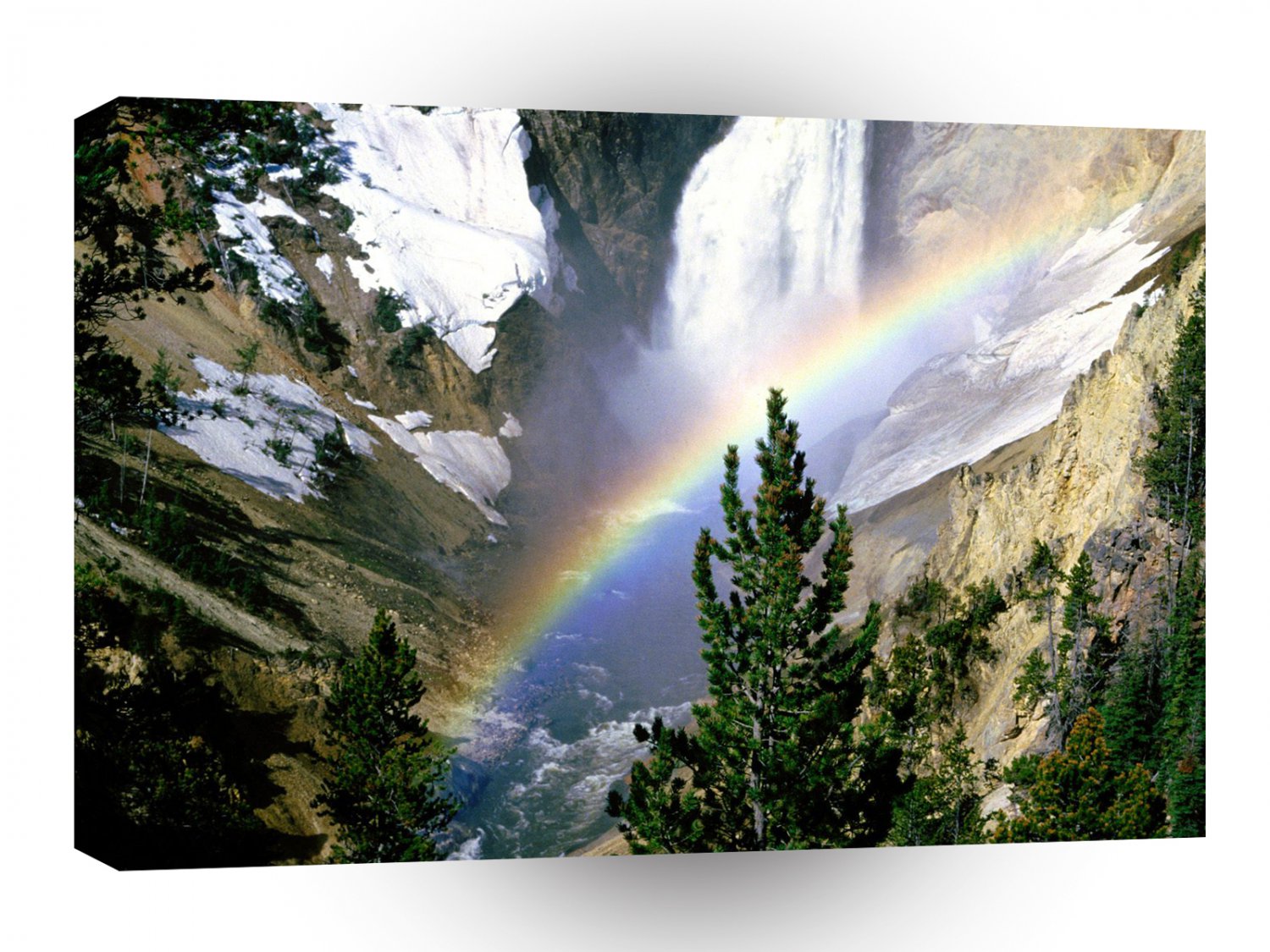 Rainbow Lower Falls Yellowstone A1 XLarge Canvas