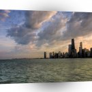 Sky Chicago Silhouette Dusk A1 XLarge Canvas