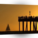 Sunset Fishing Pier A1 XLarge Canvas