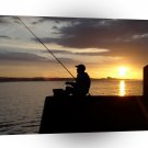 Sunset Fishing Point Of View A1 XLarge Canvas