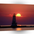 Sunset On Lighthouse A1 XLarge Canvas