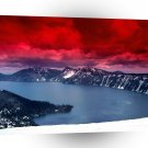 Sunset Scarlet Skies Crater Lake A1 XLarge Canvas