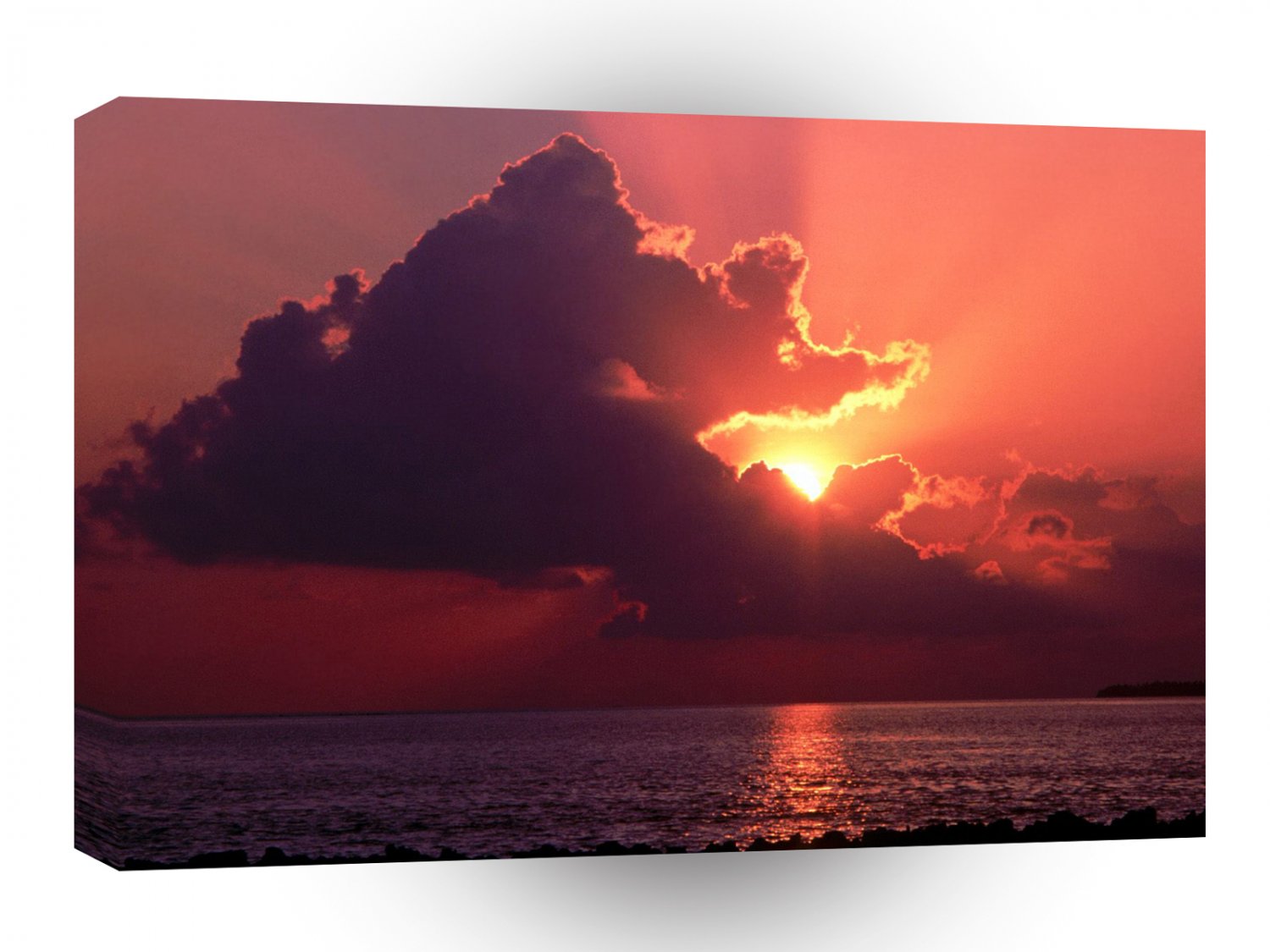 Sunset Waning Rays Florida A1 XLarge Canvas