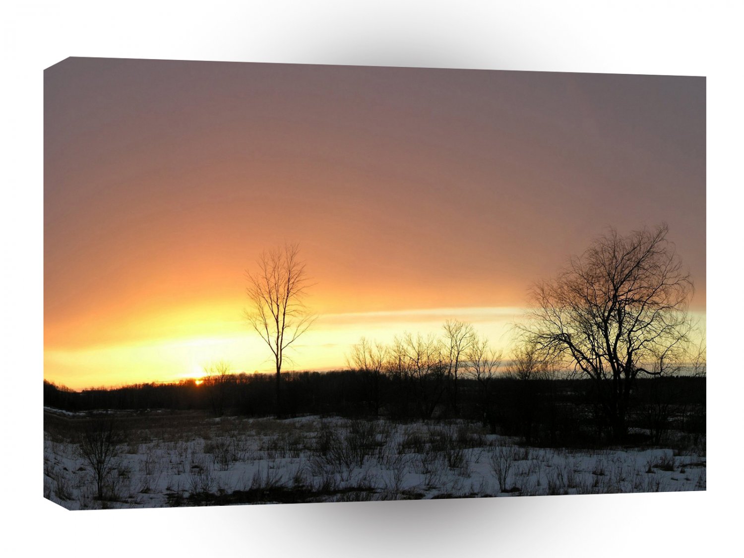 Sunset Yellow Glow Cold Night A1 XLarge Canvas