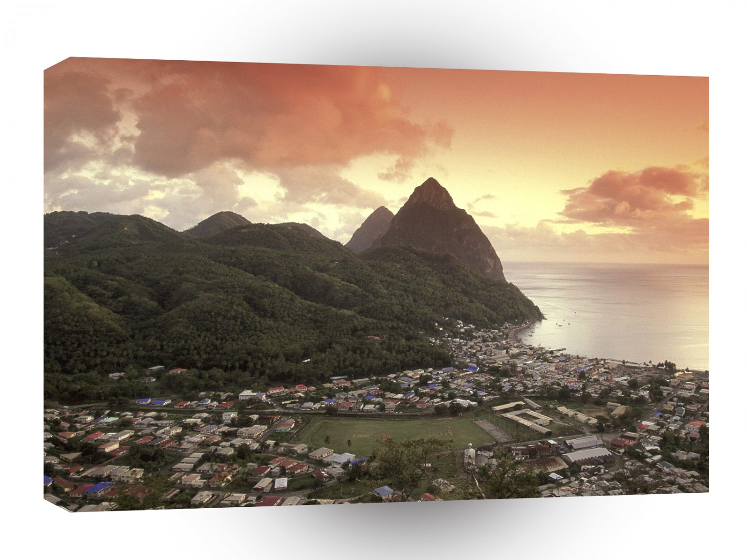 Tropical Island Pitons Soufriere St Lucia A1 XLarge Canvas