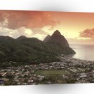 Tropical Island Pitons Soufriere St Lucia A1 XLarge Canvas