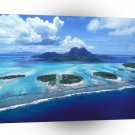 Tropical Island Reefs French Polynesia A1 XLarge Canvas