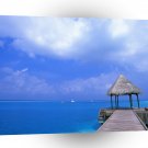 Tropical Maldives Hotel Views A1 XLarge Canvas