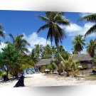 Tropical Maldives Palm Grove Shacks A1 XLarge Canvas