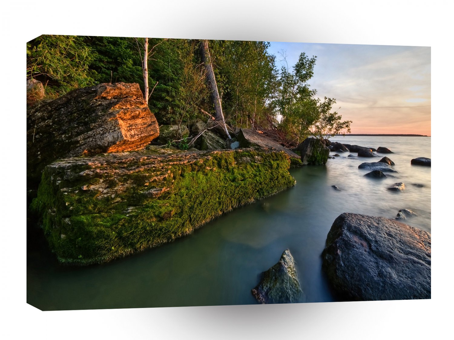 Water Night Lights Rugged Bay A1 XLarge Canvas