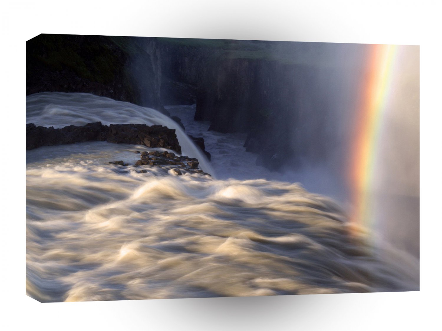 Water Rainbow Rapid Falls A1 XLarge Canvas