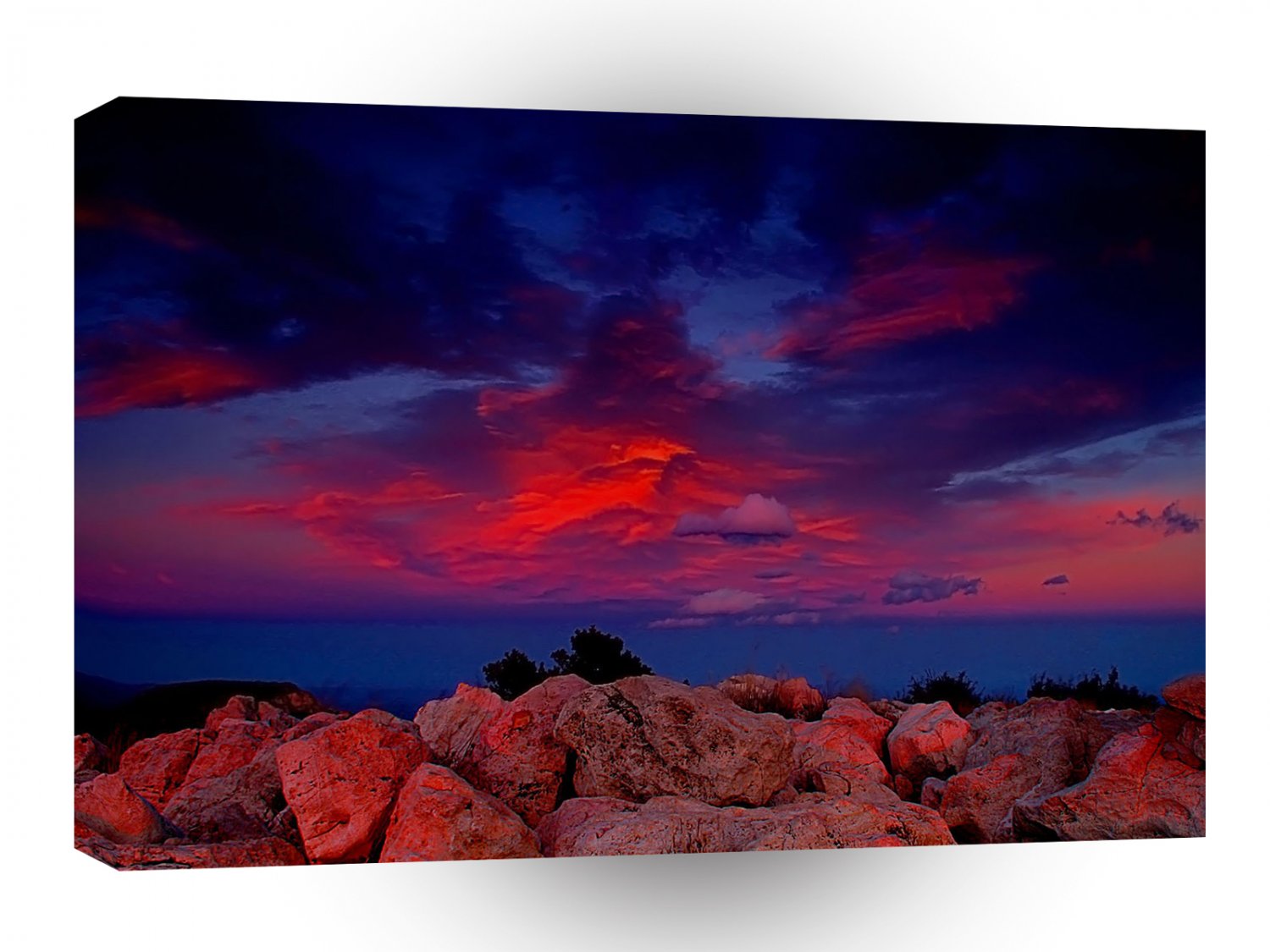 Water Red Rock Night A1 XLarge Canvas