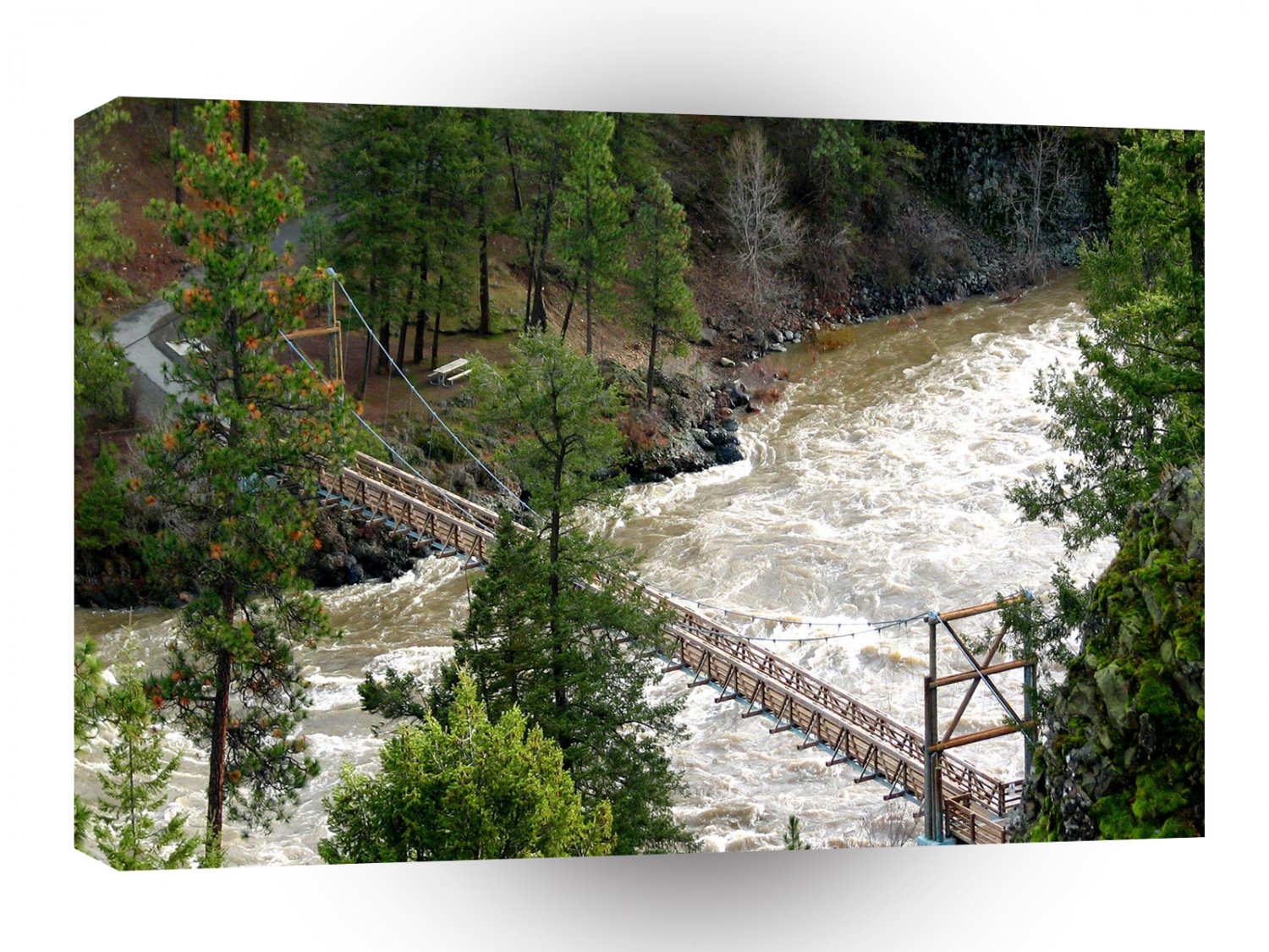 Water River Rage Bridge A1 XLarge Canvas