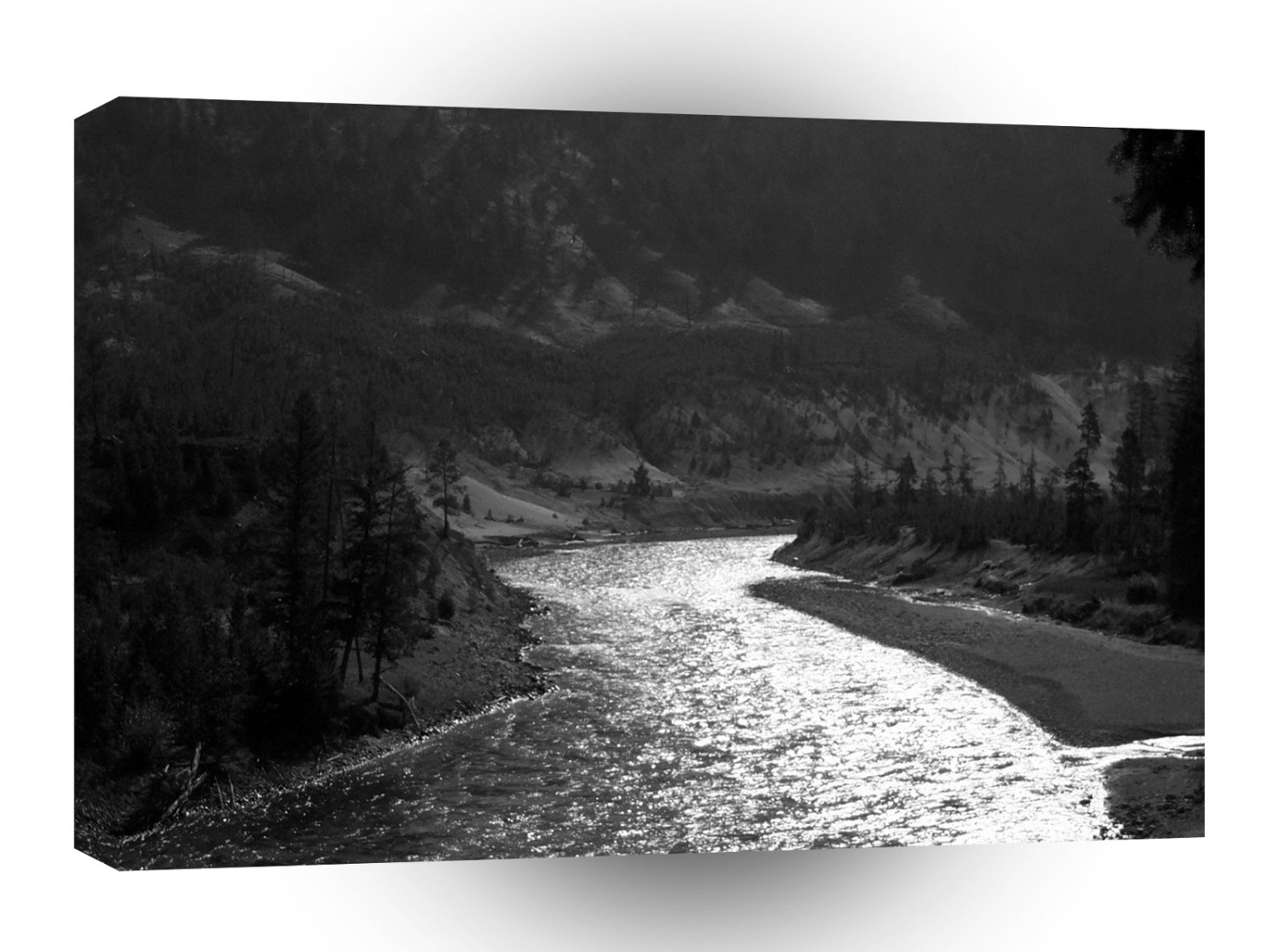 Water River Shines Under Valley A1 XLarge Canvas