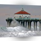 Water Storm Tides Hit Shore Pier A1 XLarge Canvas
