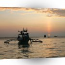 Water Sunset Bay Anchored A1 XLarge Canvas