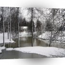 Winter Scene Icey Meadow River A1 XLarge Canvas