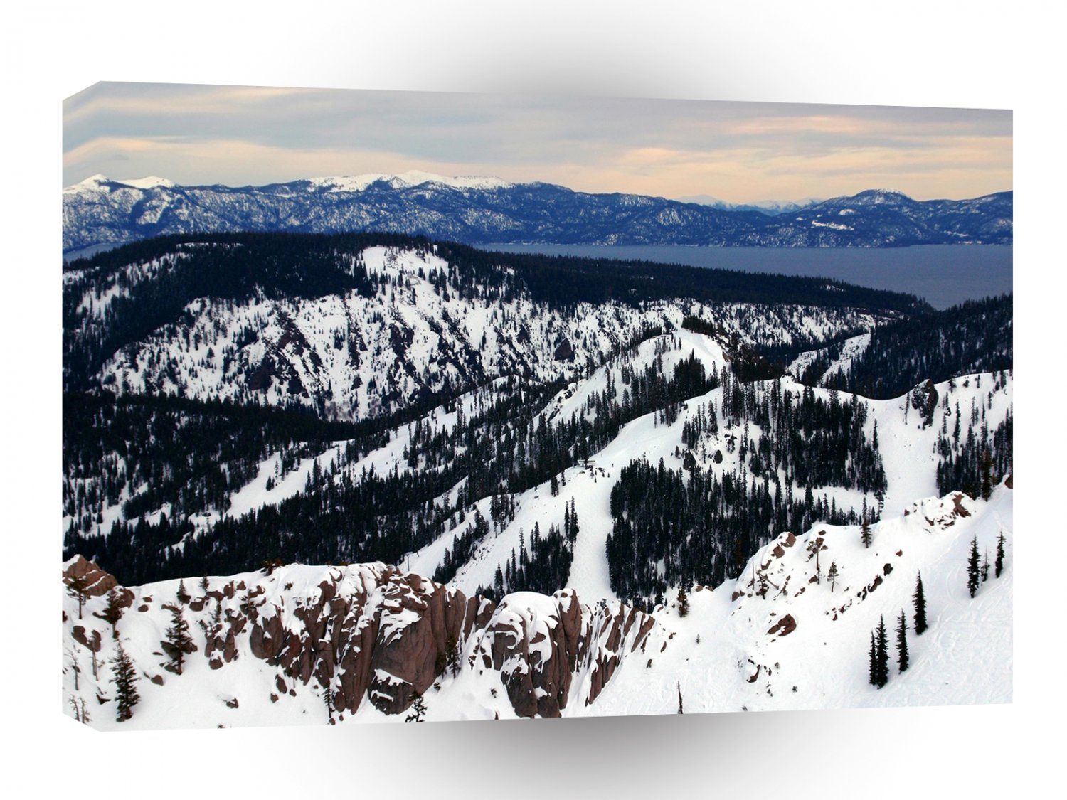 Winter Scene Mountain Peaks A1 XLarge Canvas