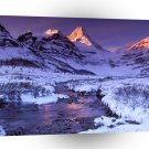 Winter Scene Pure Snow And Alpine Glow A1 XLarge Canvas