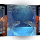 3d Art Dolphin Together A1 Xlarge Canvas
