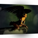 Abstract Angel Black Sky Watch A1 Xlarge Canvas