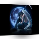 Abstract Angel Sad Moon A1 Xlarge Canvas