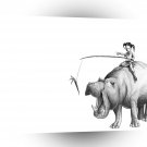 Abstract Animal Hippo Carrot A1 Xlarge Canvas