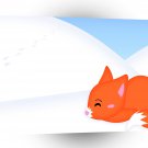 Abstract Animal Sleepy Fox A1 Xlarge Canvas
