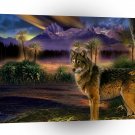 Abstract Animal Wolf Scene A1 Xlarge Canvas