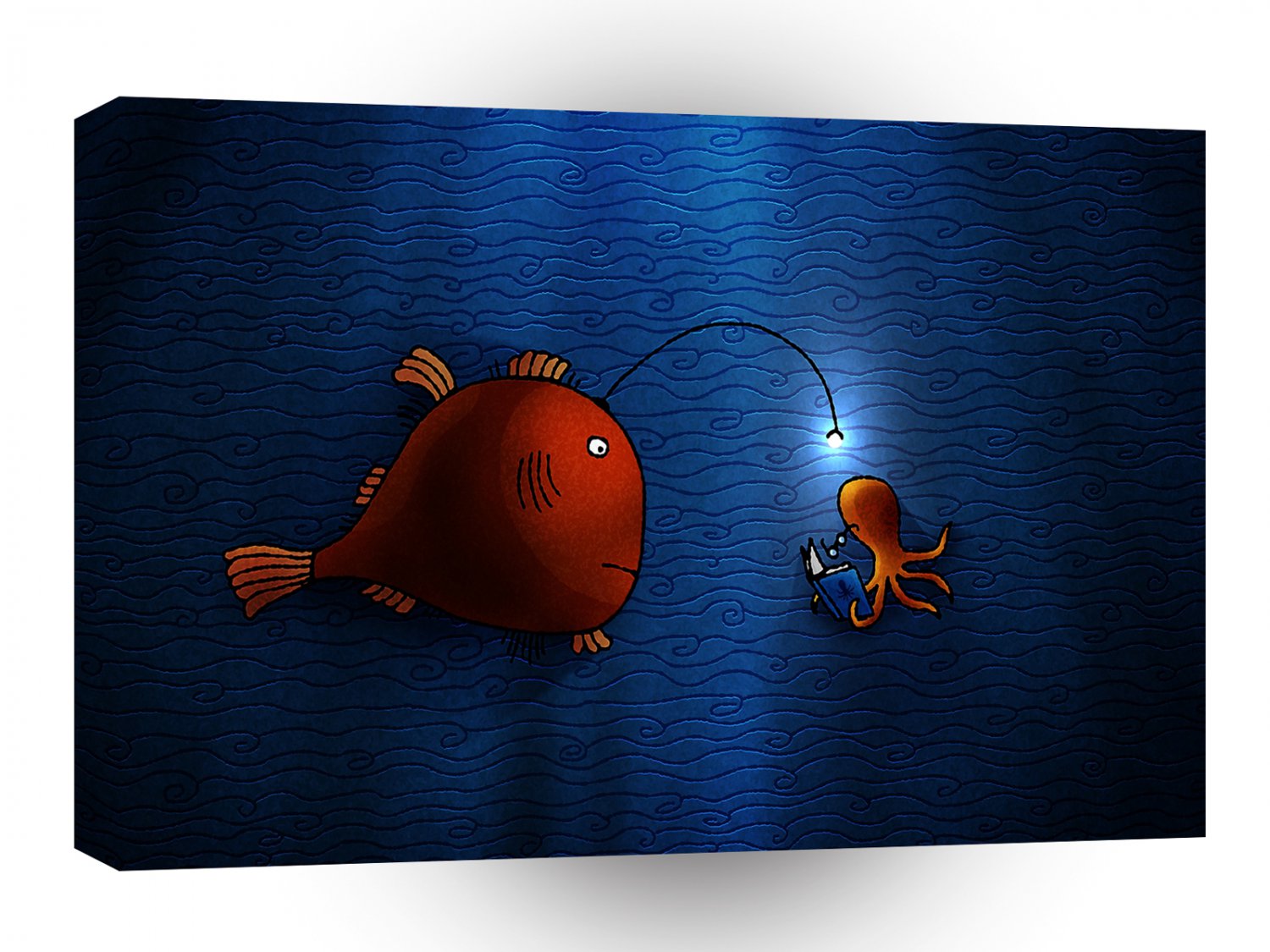 Abstract Animals Anglerfish Makes Light Reading A1 Xlarge Canvas
