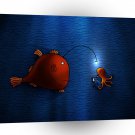 Abstract Animals Anglerfish Makes Light Reading A1 Xlarge Canvas