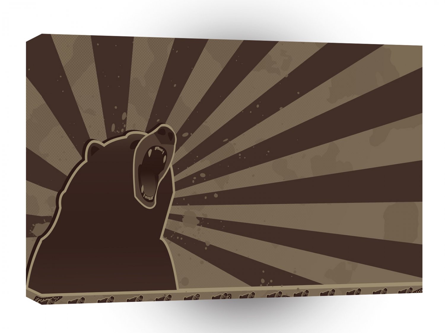 Abstract Animals Grizzly Bear Shouting A1 Xlarge Canvas