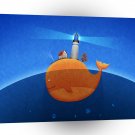 Abstract Animals Living On A Whale Daytime A1 Xlarge Canvas