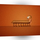 Abstract Animals Orange Bookworm Shoelace A1 Xlarge Canvas